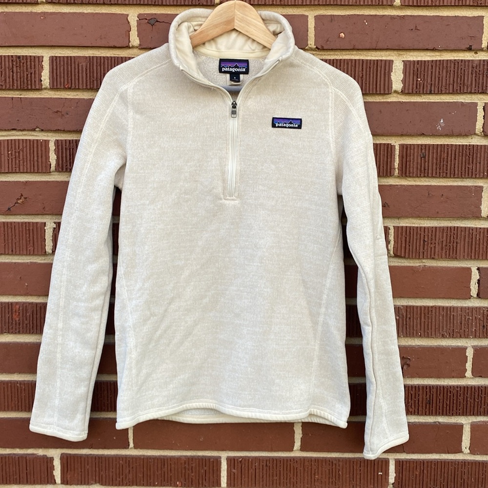 Patagonia‎ Women's 1/4 Quarter Zip Better Sweater Pullover in Oyster White Small - Picture 2 of 11